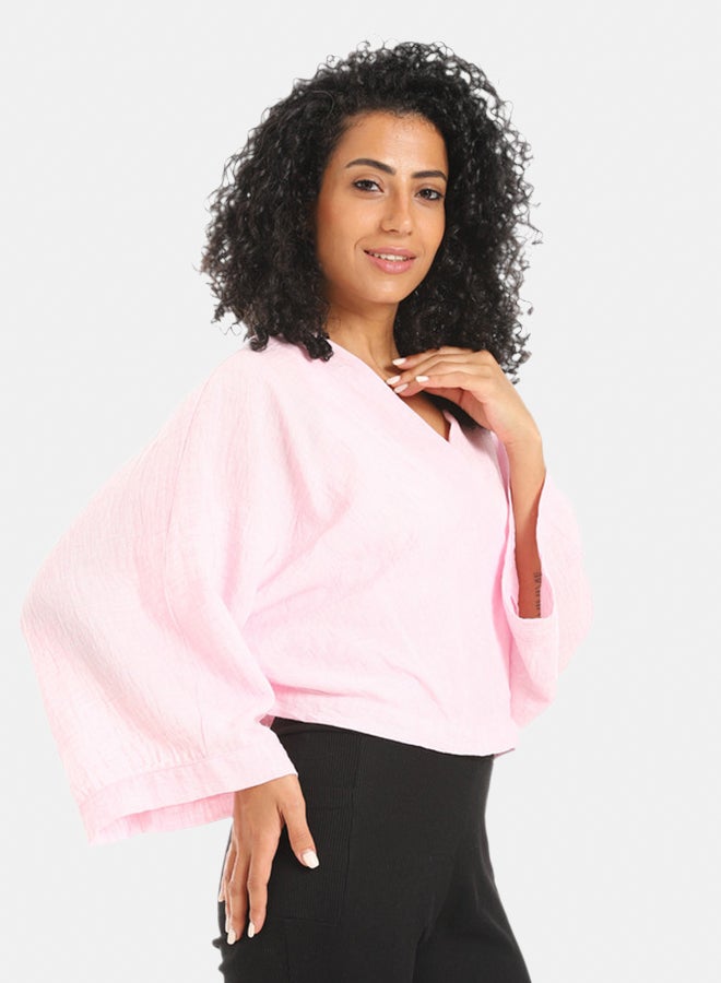 Azul Long Sleeve Lenin Crossed Blouse - Image 1